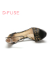 D：Fuse/迪芙斯夏新品羊皮铆钉水钻超高跟女凉鞋DF52113021