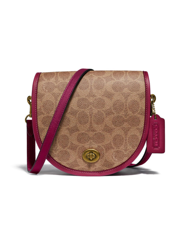 【预定】COACH/蔻驰Saddle 旋转扣单肩包 拼色145 PVC/牛皮革 18*16*6CM