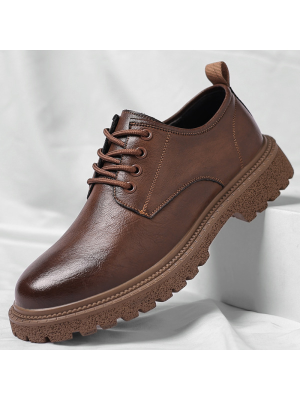 凉鞋男夏季休闲皮鞋男士厚底透气镂空软底中年爸爸洞洞鞋SJ