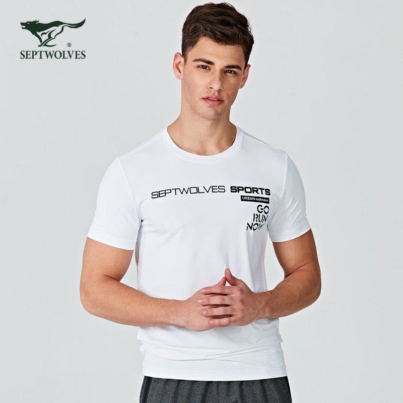 七匹狼户外运动短袖T恤 2019夏季青年印花圆领T恤休闲男装图片