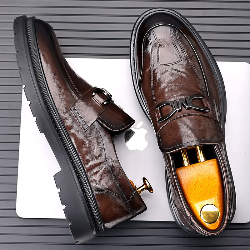 皮鞋男款商务休闲鞋英伦风男士新款皮鞋百搭透气新郎鞋结婚鞋子