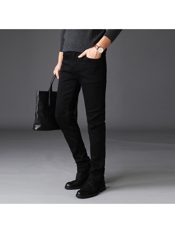 不色不起球男式弹力牛仔裤男青年春季舒适韩版修身小直筒长裤子