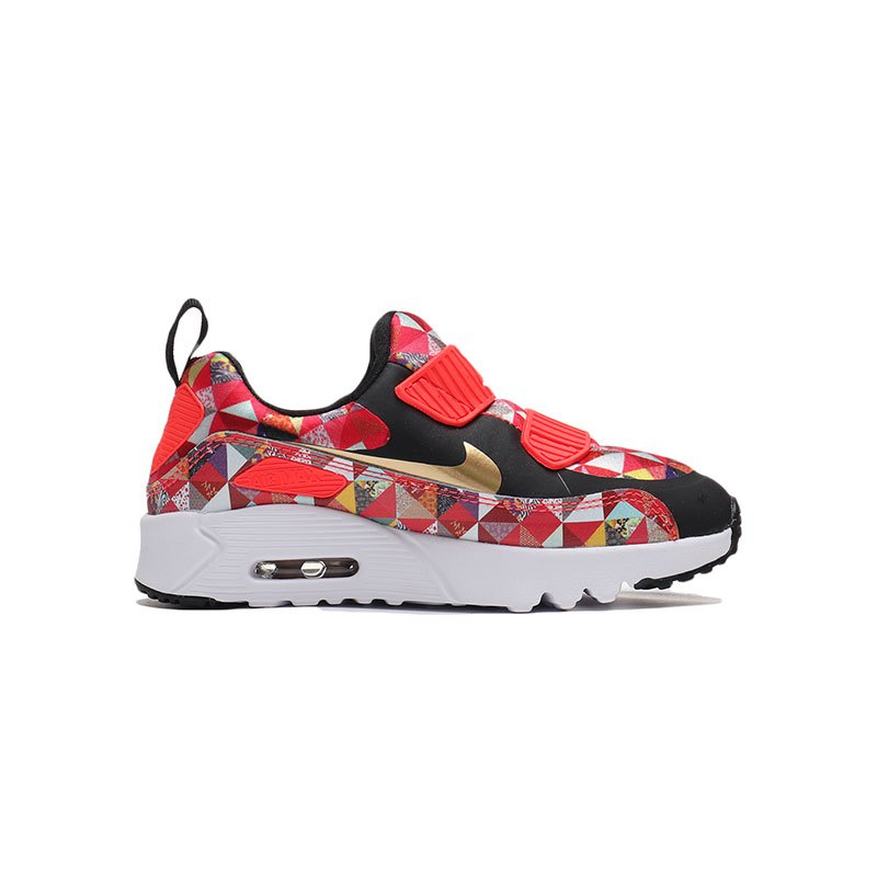 耐克男小童休闲鞋春季AIR MAX气垫时尚跑步运动鞋BV6663 BV6663-617深红色+金属金+黑