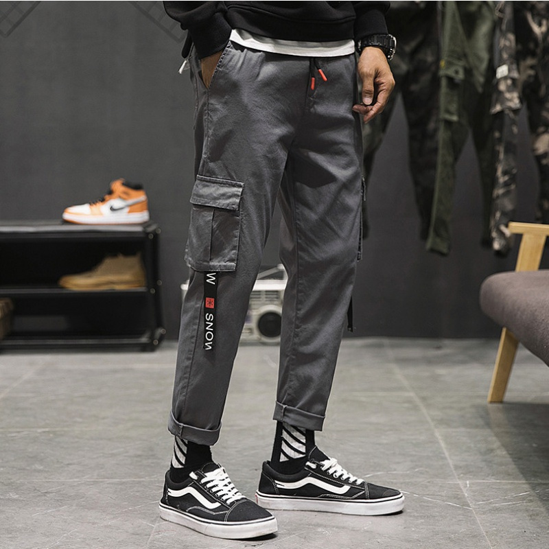 hyco工装休闲裤男夏款裤子男国潮束脚裤大码