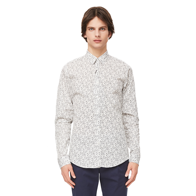 gucci古驰小锁链印花纯棉衬衫男士衬衫309115