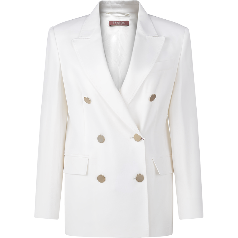Max Mara Studio 麦丝玛拉 女士 绵羊毛绉缎翻领西装外套 60411427 CIURMA
