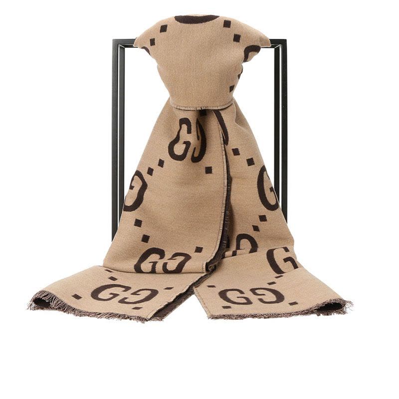 预订 GUCCI\古驰 LOGO款 GG提花羊毛真丝 围巾图片