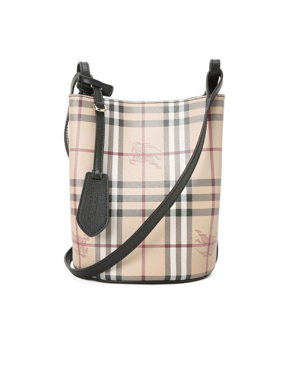 BURBERRY Lorne 经典格纹水桶包 小号 斜挎包