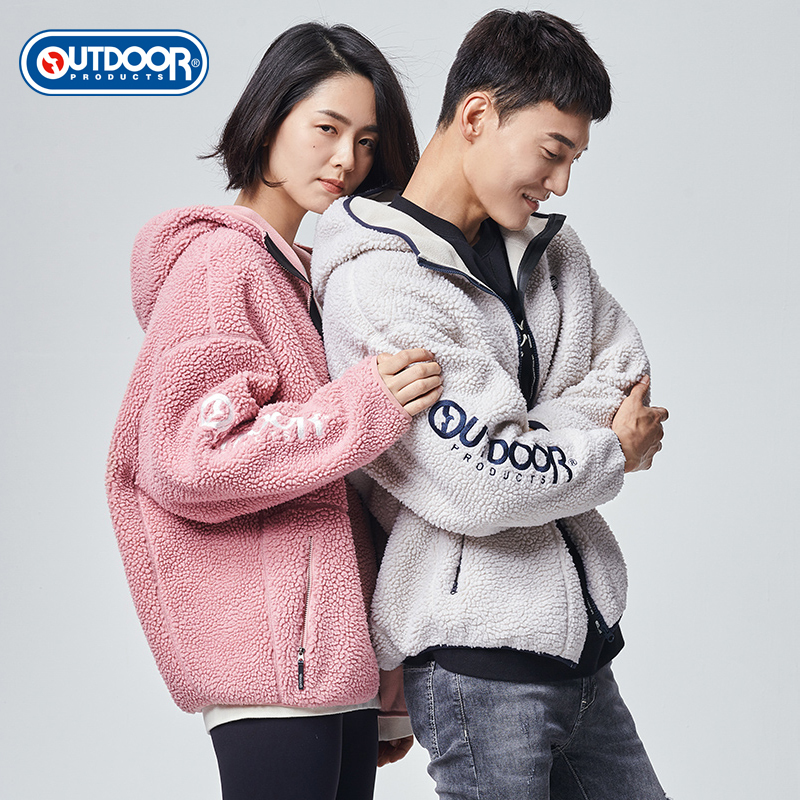 （OUTDOORPRODUCTS）运动户外男女中性连帽羊羔绒卫衣开衫外套OFWT1942003