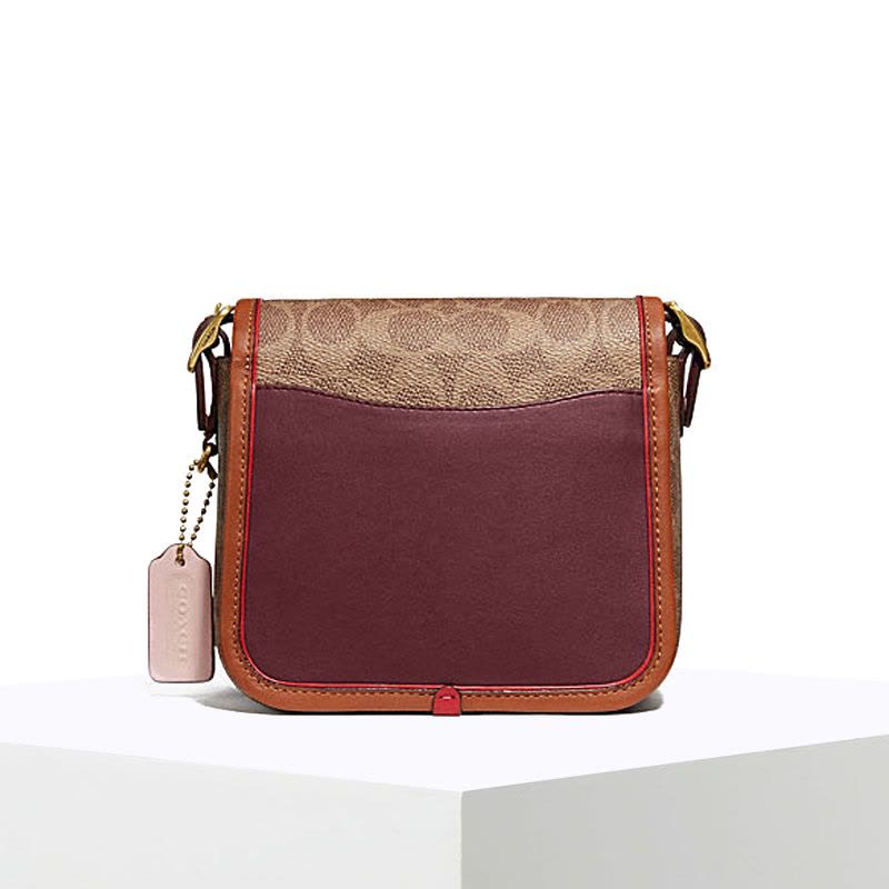 预订 COACH\蔻驰 RAMBLER 口盖包3693 椭圆扣老花拼皮图片