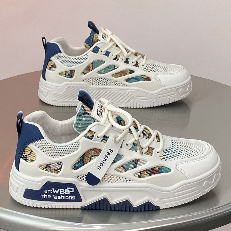 男鞋夏季新款网面小众设计百搭男士板鞋潮牌运动休闲小白潮鞋