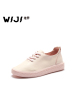 WIJI2018新款小清新减龄板鞋时尚圆头个性休闲英伦低帮平底女鞋潮