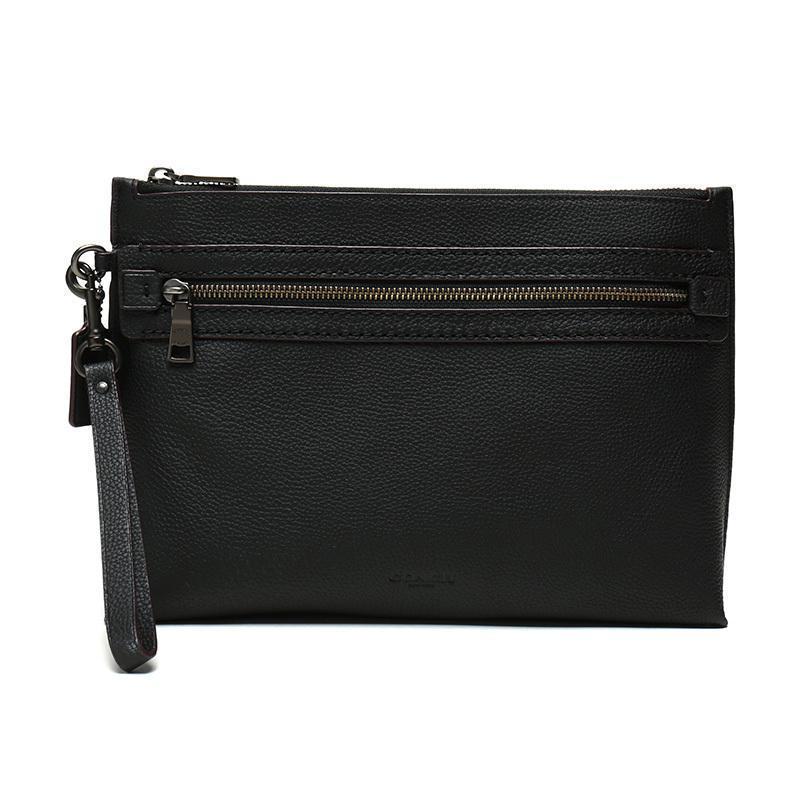 coach蔻驰奢侈品男士抛光鹅卵石皮革手拿包32175视频