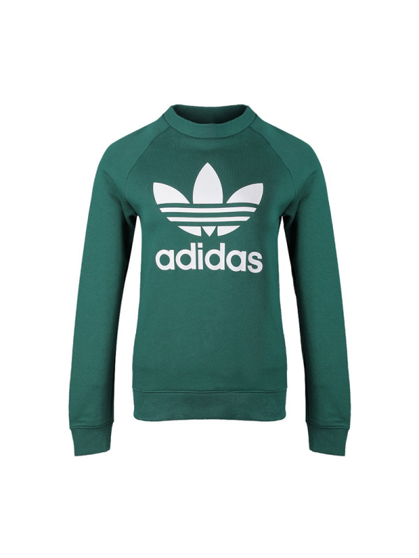 adidas阿迪达斯三叶女装运动服跑步休闲大LOGO圆领卫衣DV2623