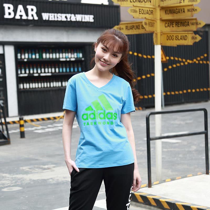 阿迪达斯adidas武道系列女装短袖T恤-ADICTTW-BUGN图片