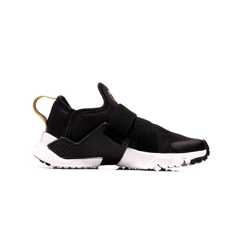 NIKE耐克男女幼童休闲鞋HUARACHE系列一脚蹬运动鞋AH7826 AH7826-007黑+金属金黄+白