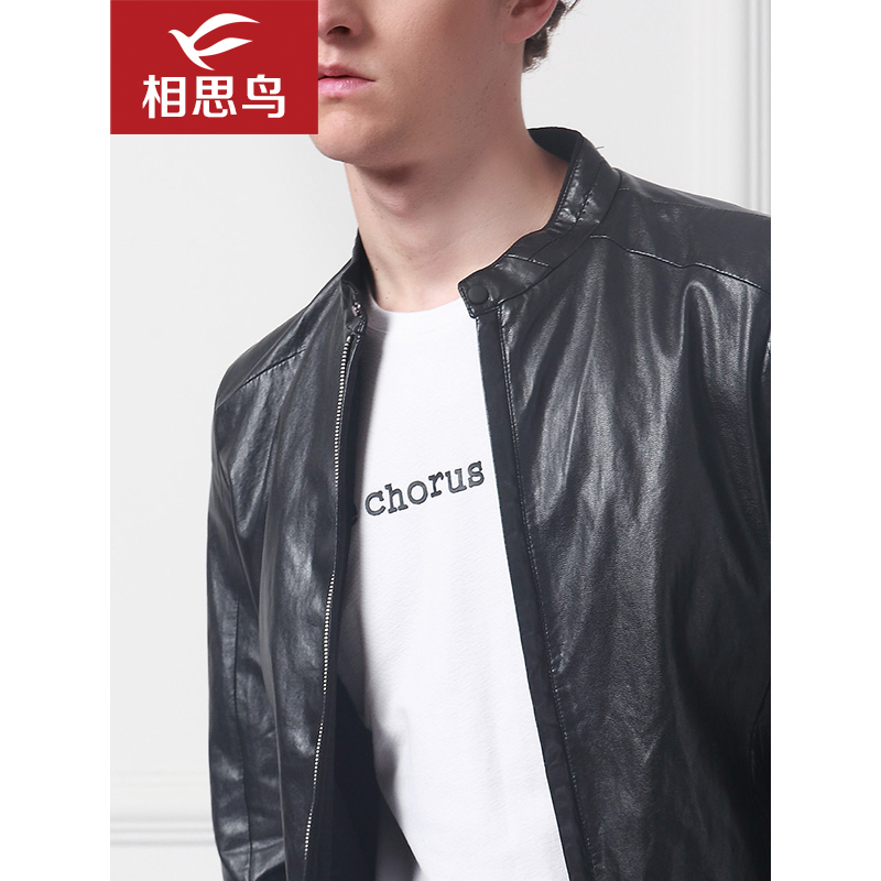 红豆相思鸟（xiangsiniao)男士春秋季百搭基础款皮衣 男士外套OJ078