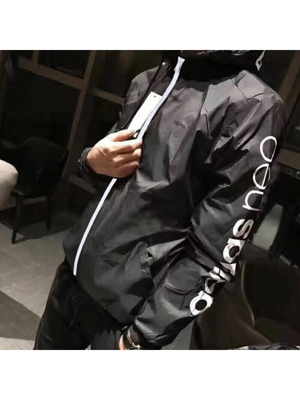 阿迪达斯Neo男装外套款运动休闲防风连帽梭织夹克CD1634