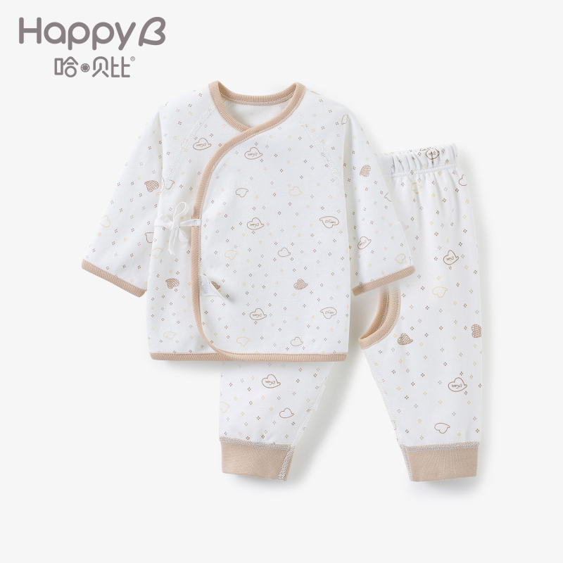 哈贝比（happyB） 童装婴儿套装新生儿衣服 套装 婴儿长袖套装春秋 纯棉和尚服绑带