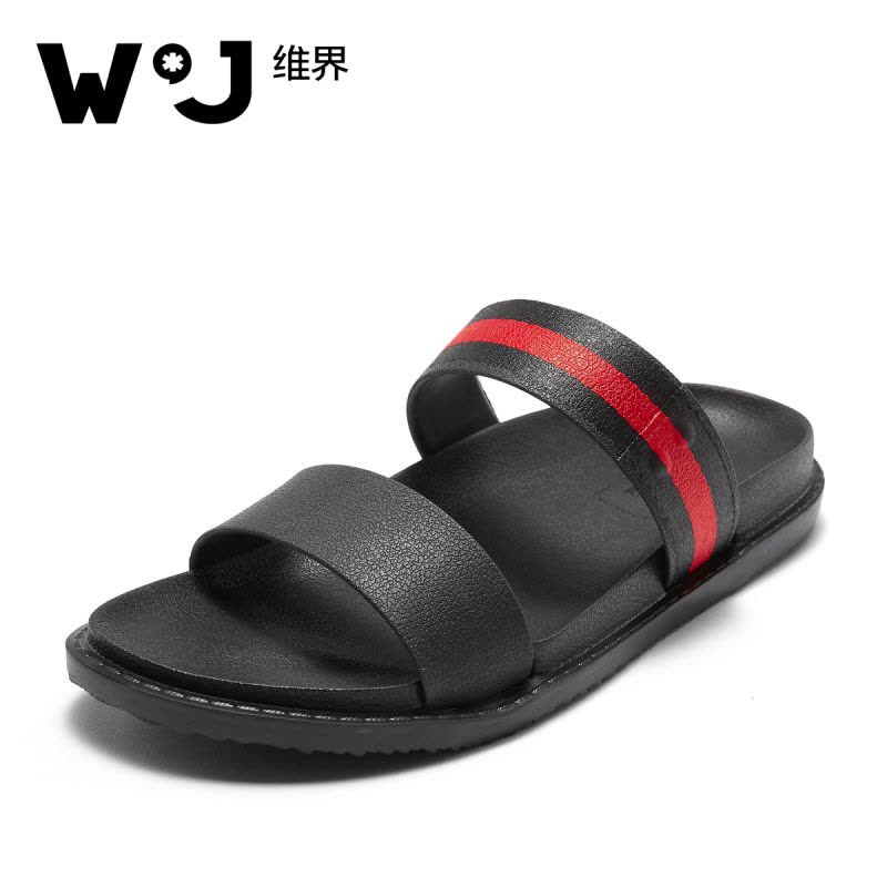 维界夏季新款韩版时尚休闲凉拖鞋防滑透气舒适室外百搭一字拖男鞋图片
