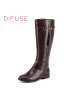D：Fuse/迪芙斯冬季新款牛皮流苏金属低跟长靴女鞋DF54116036_vYq07
