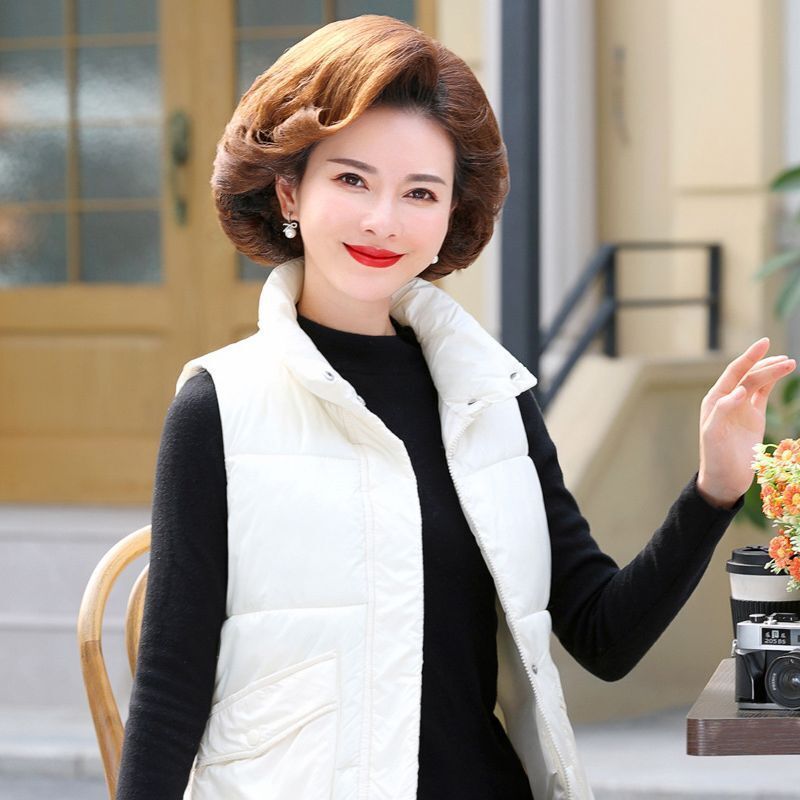 中老年女装冬装大码200斤马甲妈妈秋冬装时尚马夹外套