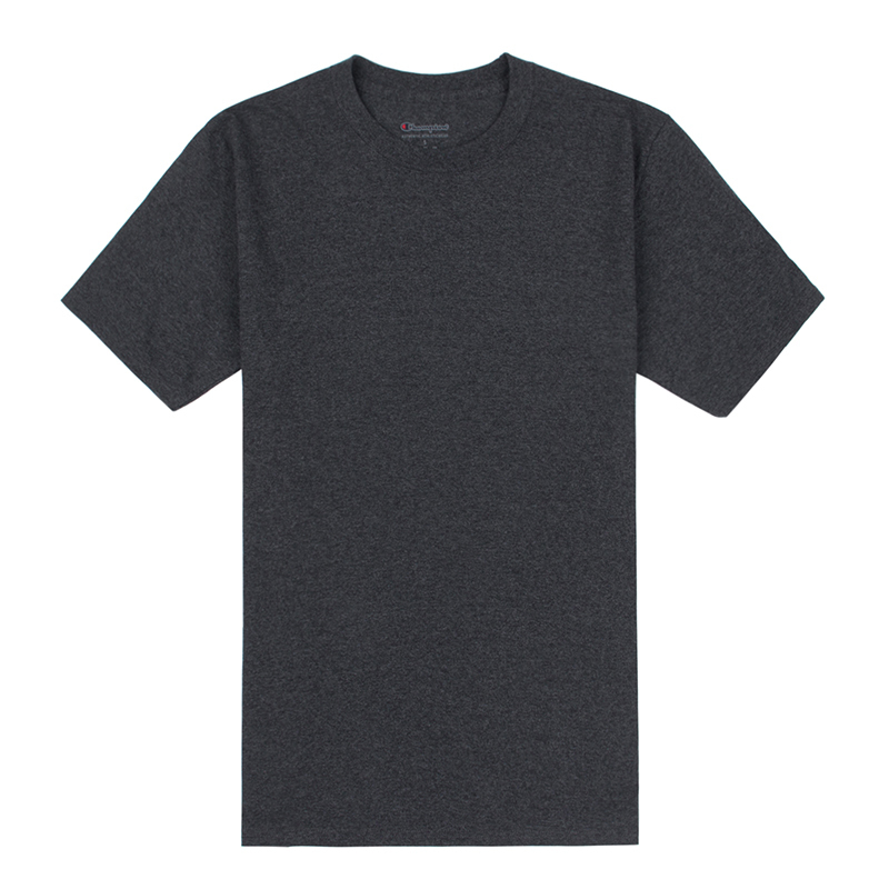Champion 冠军美版男女明星同款袖口logo短袖T恤休闲情侣装 碳灰色 T425-3