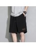 冰丝男裤夏季新款时尚潮流印花宽松垂感篮球运动五分短裤