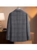 羊毛双面呢西服男士修身格子西装秋冬厚款西服中年外套潮