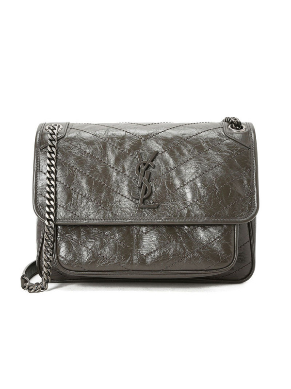 YSL 圣罗兰 NIKI 口盖包 字母LOGO 褶皱皮 633158