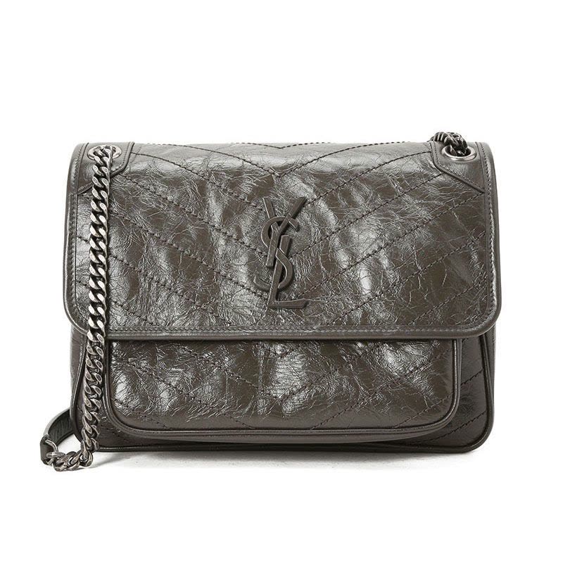 YSL 圣罗兰 NIKI 口盖包 字母LOGO 褶皱皮 633158图片