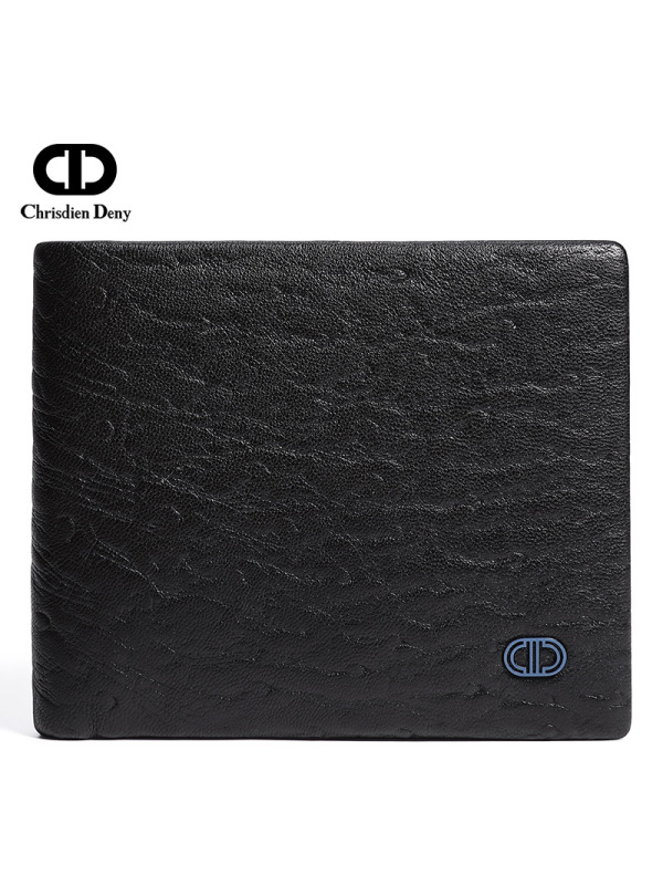 Chrisdien Deny春夏新款羊皮短款钱夹青年男士时尚多卡位潮流包w