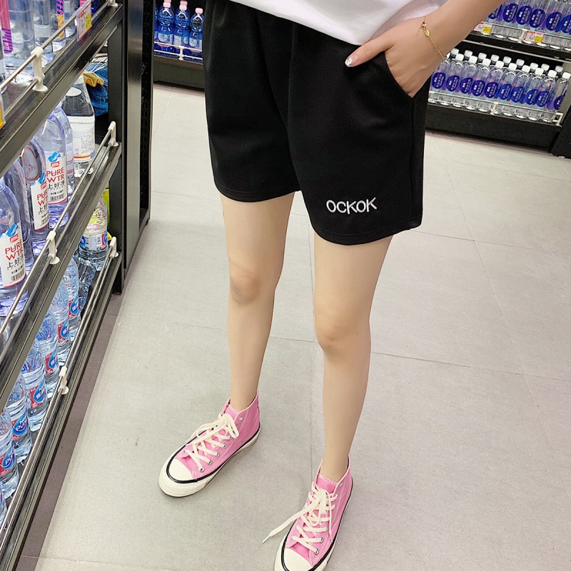 2019夏运动短裤女宽松跑步健身热裤bf阔腿裤女