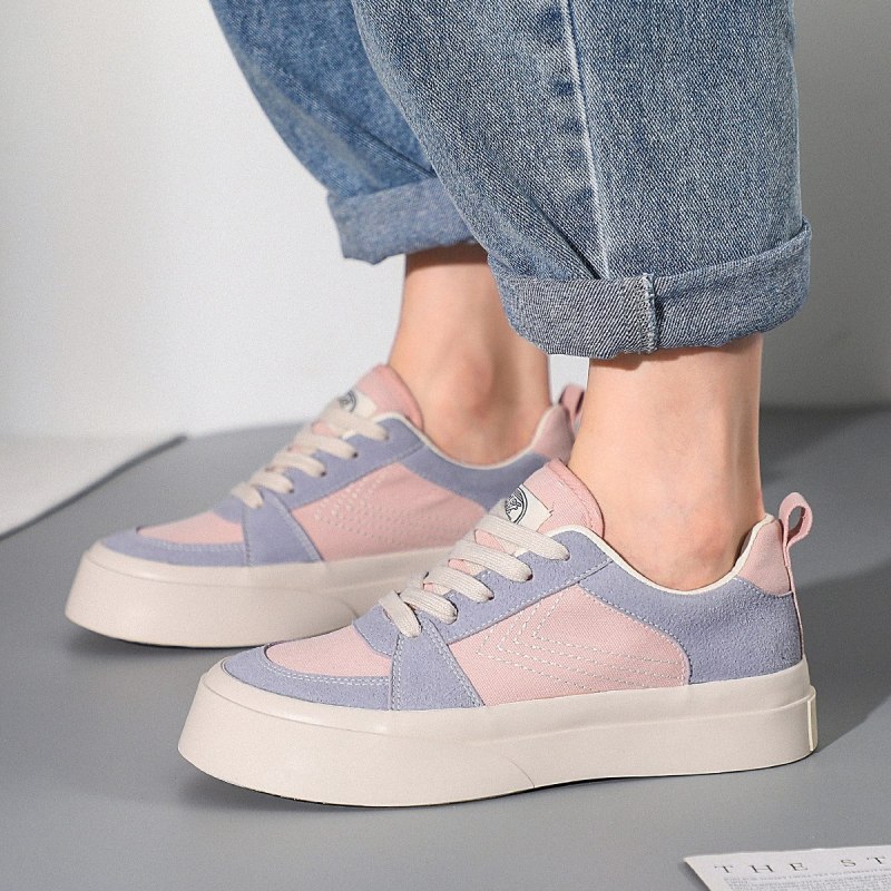 飞跃(FEIYUE)新款拼色板鞋复古休闲鞋软底透气帆布鞋女款