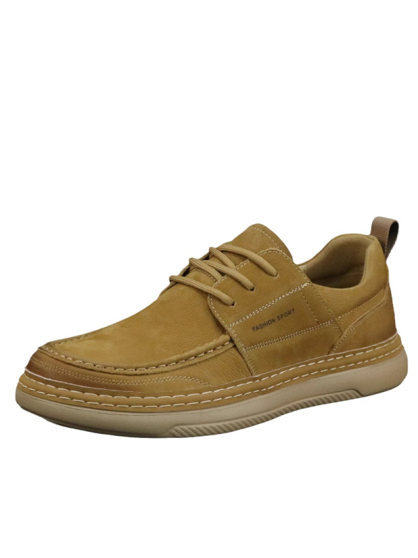 男款头层牛皮皮鞋欧洲站男鞋男士真皮歪头休闲鞋百搭潮流板鞋