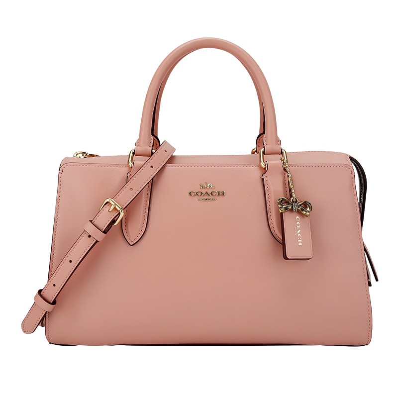 COACH 蔻驰 奢侈品 女士专柜款粉色皮革手提单肩斜挎两用包 39290 GD/PY