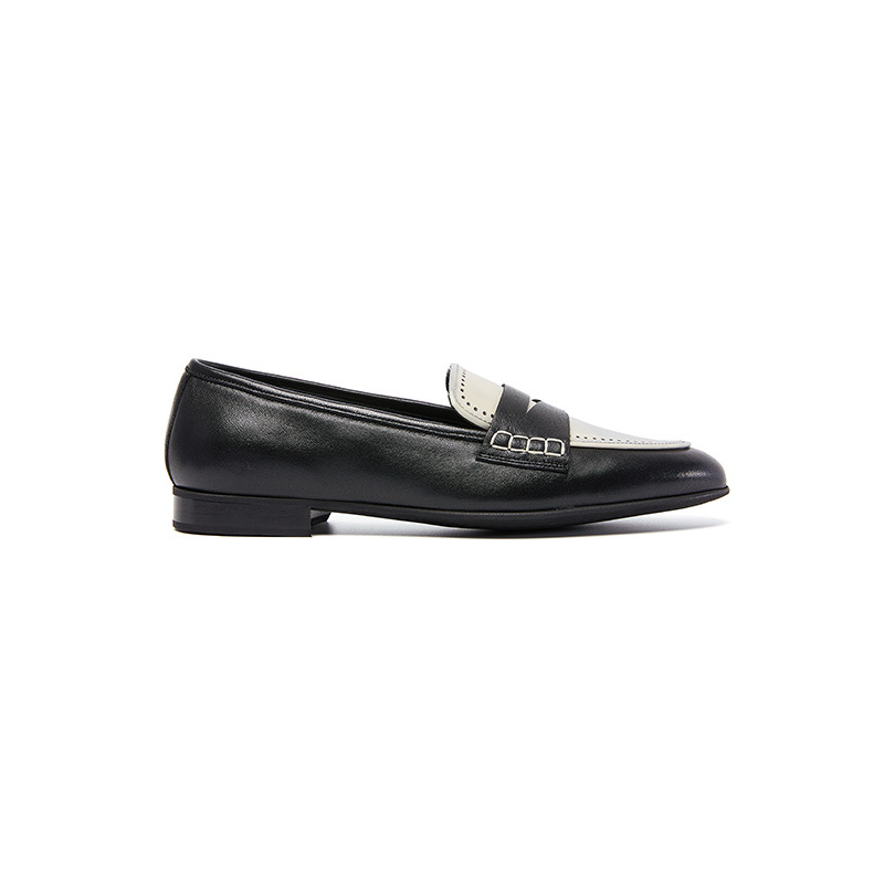 BALLY/巴利 女士皮革黑白撞色单鞋 6223741