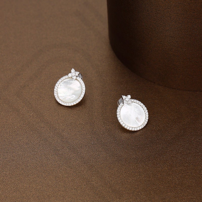 apmmonaco925银贝母耳环耳钉女气质耳坠银女士送恋人ae10108xna