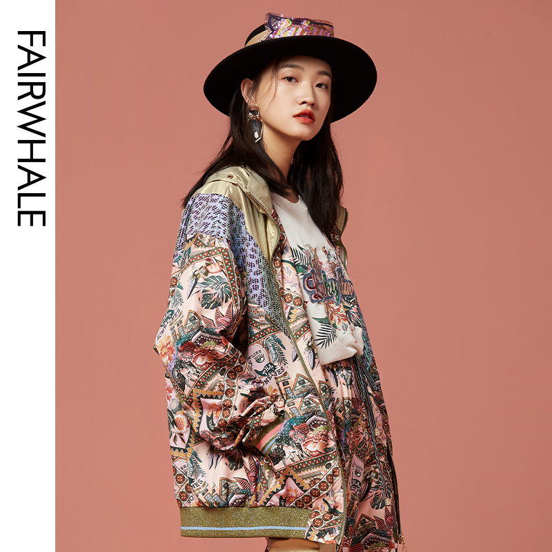 马克华菲女装2020年新款早春外套女潮ins夹克运动风上衣商场直发