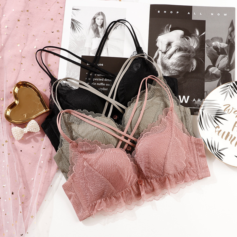 迪奥 女士内衣舒适柔软聚拢调整型性感蕾丝美背侧收透气柔软女士文胸