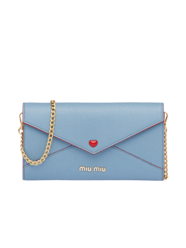 【预定】MIU MIU/缪缪 心形装饰MADRAS 皮革迷你手袋 5DH060