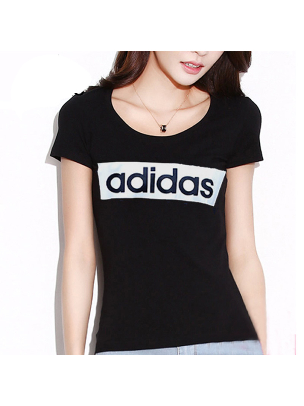 Adidas阿迪达斯女装春季圆领运动短袖T恤AJ4572