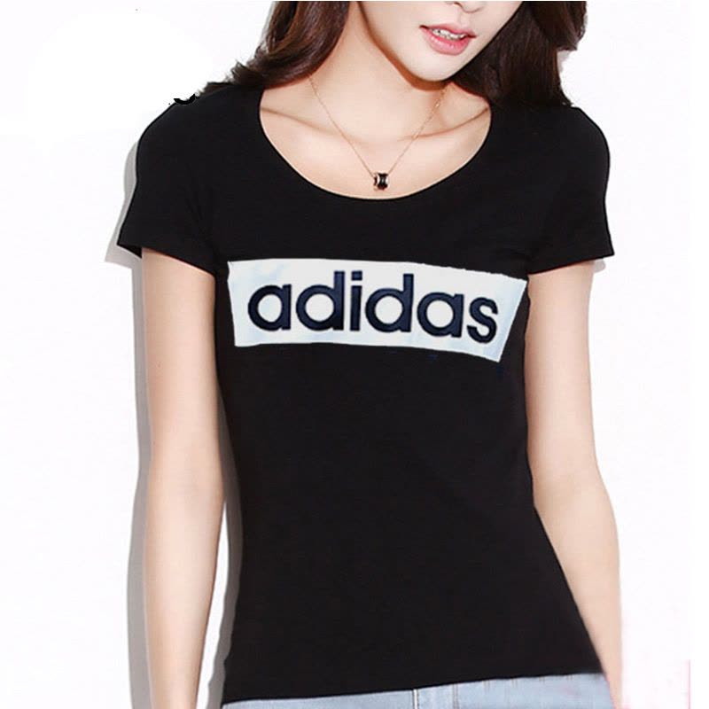 Adidas阿迪达斯女装春季圆领运动短袖T恤AJ4572图片