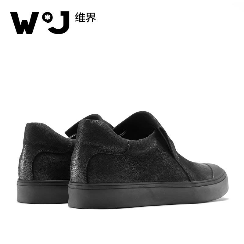 维界休闲鞋男真皮新款韩版潮流时尚板鞋个性青年户外一脚蹬懒人鞋图片