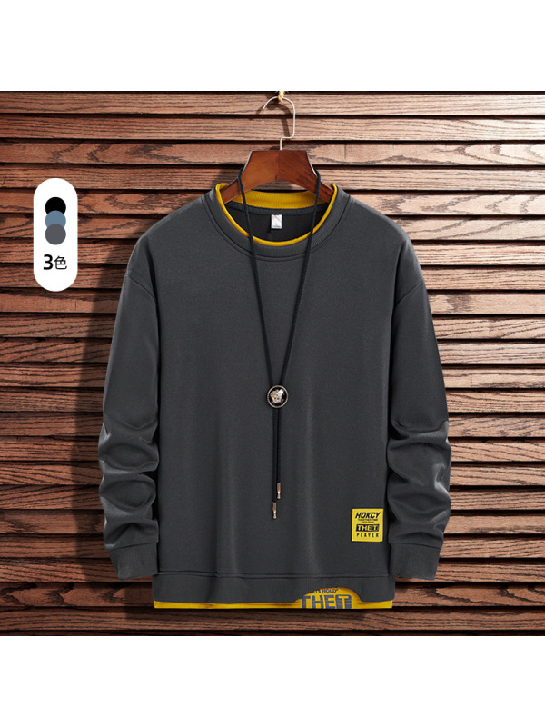 卫衣男春秋新款ins潮牌宽松圆领套头学生休闲百搭长袖上衣打底衫