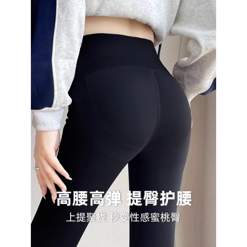 鲨鱼裤女外穿春秋薄款高腰提臀瑜伽健身芭比裤冬季加绒保暖打底裤