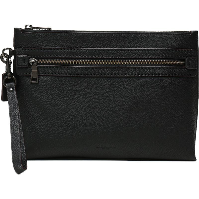 coach蔻驰奢侈品男士抛光鹅卵石皮革手拿包32175