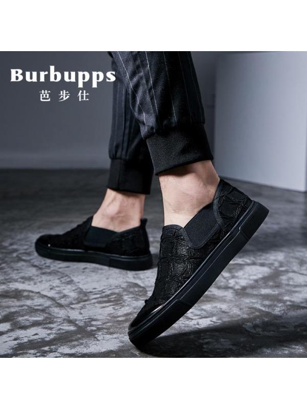 法国品牌芭步仕(Burbupps)男鞋夏季透气休闲帆布鞋青年韩版潮流板鞋男百搭一脚蹬懒人社会鞋