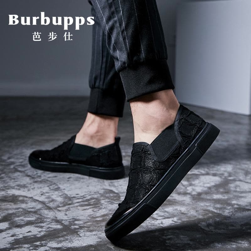 法国品牌芭步仕(Burbupps)男鞋夏季透气休闲帆布鞋青年韩版潮流板鞋男百搭一脚蹬懒人社会鞋图片