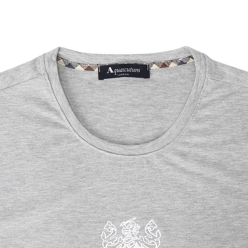雅格狮丹AQUASCUTUM 男士T恤 LOGO印花棉质QMT001M0图片